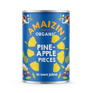 Ananasstukjes op sap van Amaizin, 12 x 400 ml